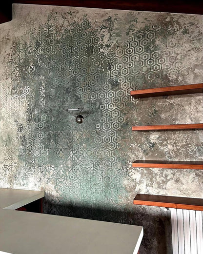 A set of stencils for wall decoration (East 72 + Geometry 25) for plaster and paint 0.3-1 mm (N00040)