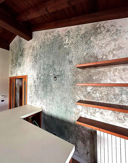 A set of stencils for wall decoration (East 72 + Geometry 25) for plaster and paint 0.3-1 mm (N00040)