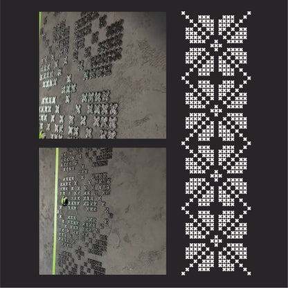 Ornament with character: "Embroidery" stencil for wall and furniture decoration 0.3-1 mm (Z00071)