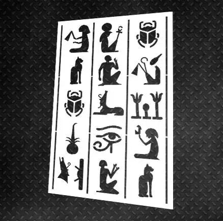 Stencils DFA Egyptian hieroglyphs 5. For interior and exterior work 0.3-1mm (X00056)