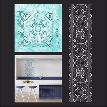 Patriotic decor: DFA Vyshyvanka stencil for plaster and paint 0.3-1 mm (Z00086)