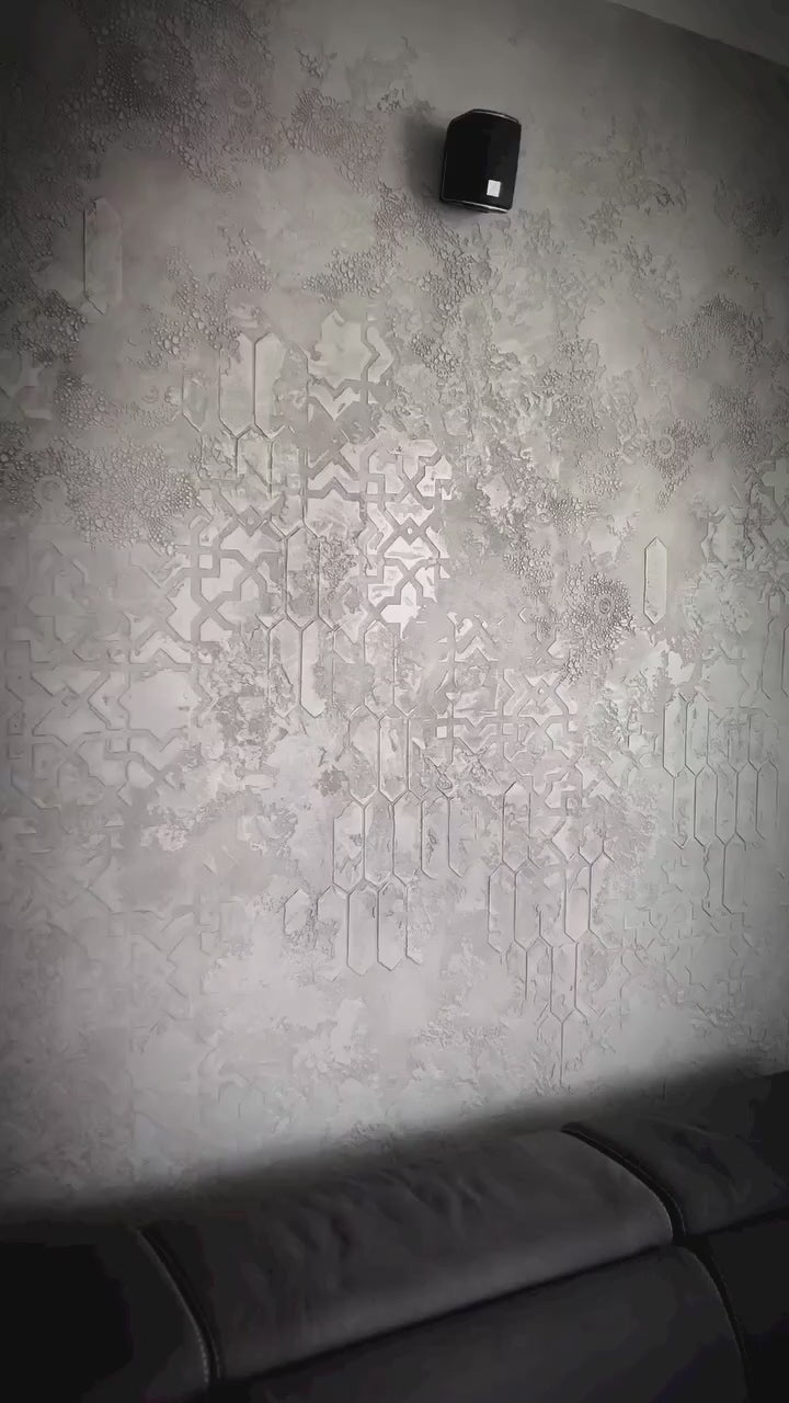 Stencils DFA wall decor set (East 72 + Geometry 77) for plaster and paint 0.3-1 mm (N00083)