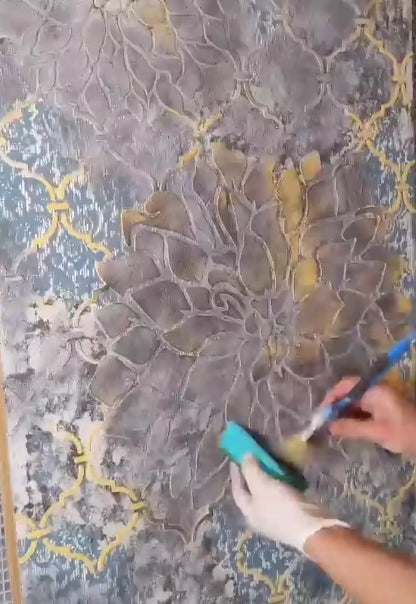 Set for wall decoration under plaster and paint 27 (Nature 73 + Oriental pattern 1) 0.3-1 mm (N00027)
