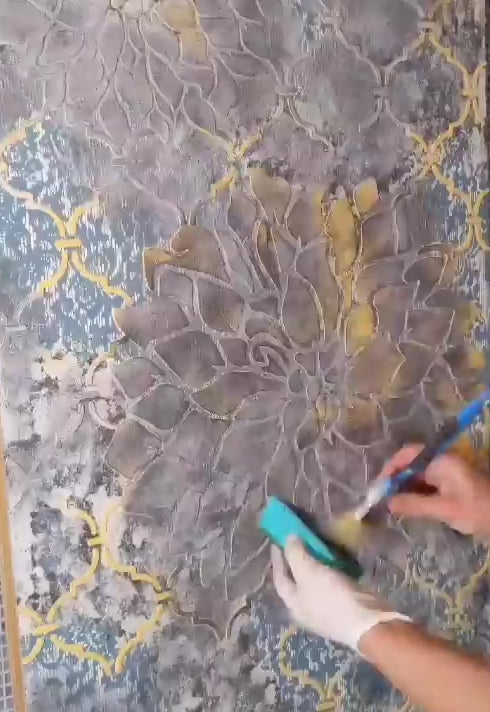 Set for wall decoration under plaster and paint 27 (Nature 73 + Oriental pattern 1) 0.3-1 mm (N00027)