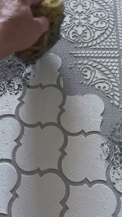 Wall decoration set for plaster and paint 21 (Square pattern 8 + Oriental pattern 9) 0.3-1 mm (N00021)