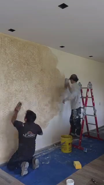 Set for wall decoration DFA (Geometry 31 + Round 14 + Damask 25) for plaster and paint 0.3-1 mm (N00116)