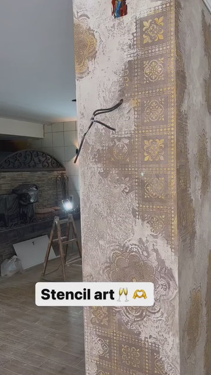 DFA stencils for wall decoration (Round 117 + Eastern 1) for plaster and paint 0.3-1 mm (N00053)