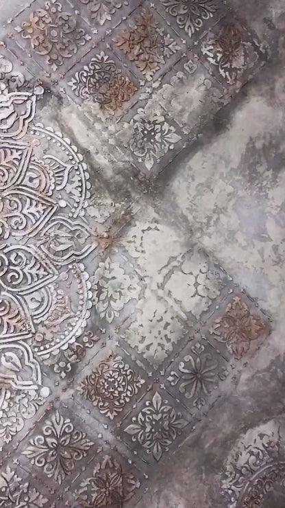 Wall decoration set for plaster and paint 18 Stencils DFA (Round pattern 56 + Square pattern 2) 0.3-1 mm (N00018)