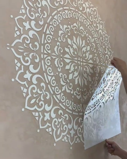 Wall decoration set for plaster and paint 23 (Round pattern 53 + Square pattern 2) 0.3-1 mm (N00023)