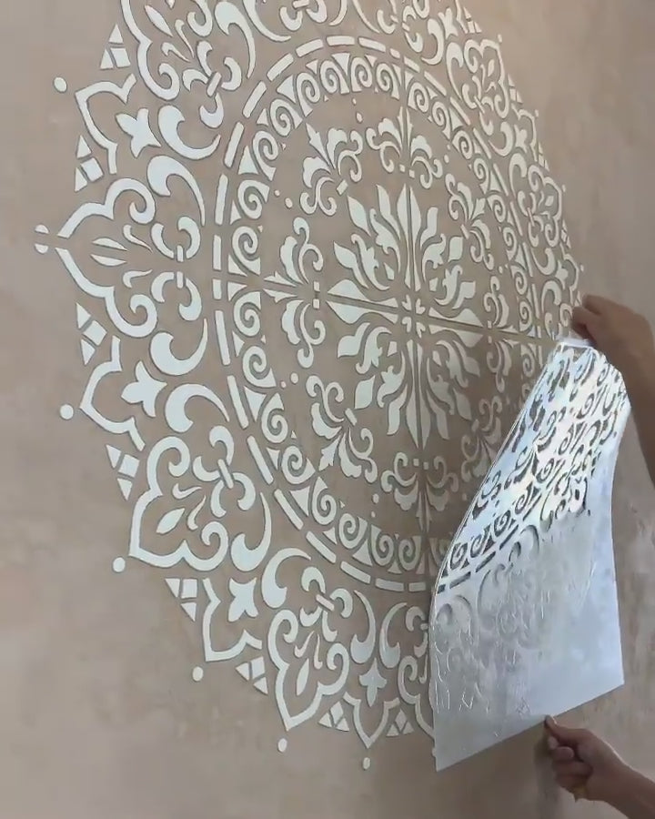 Wall decoration set for plaster and paint 23 (Round pattern 53 + Square pattern 2) 0.3-1 mm (N00023)