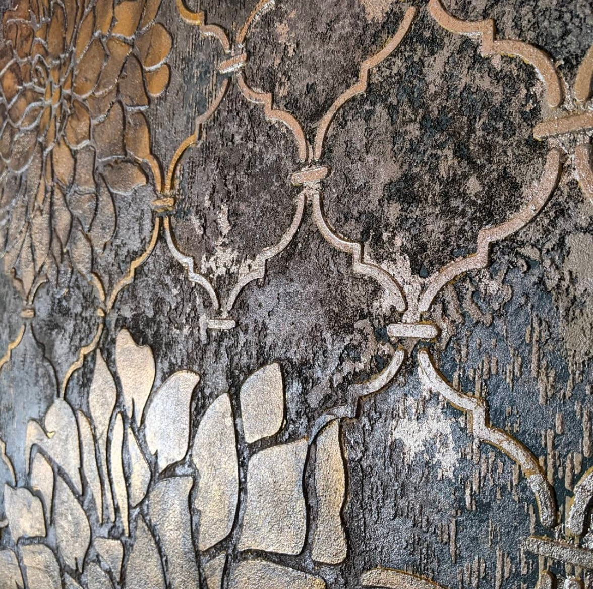 Luxurious ornament without extra expenses - stencil DFA Oriental pattern 0.3-1 mm (V00001)