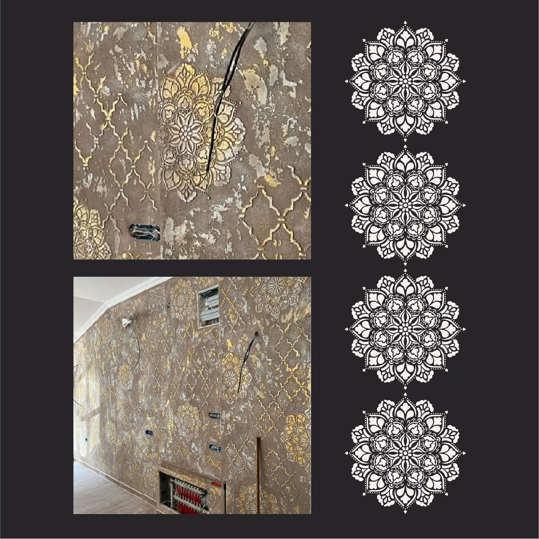 Luxury Pattern for Walls - Inspirational DFA Stencil 0.3-1mm (C00117), 1mm - Under Plaster
