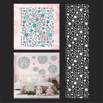 Create a fabulous decor for your child's room with the DFA Stars 0.3-1 mm stencil (E00088)