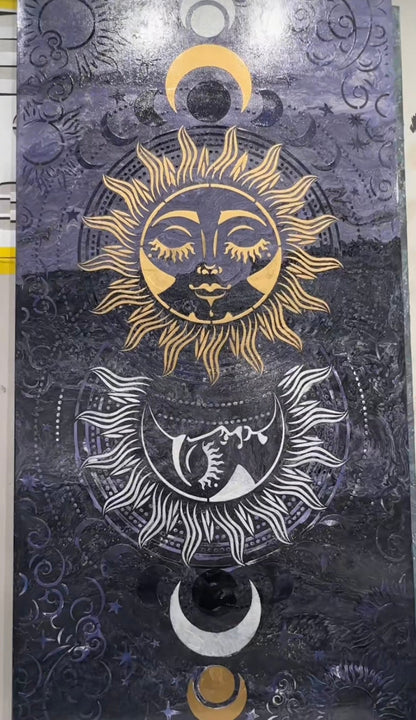 Create a magical interior: DFA stencil Moon and Sun for your home 0.3-1 mm (X00060)