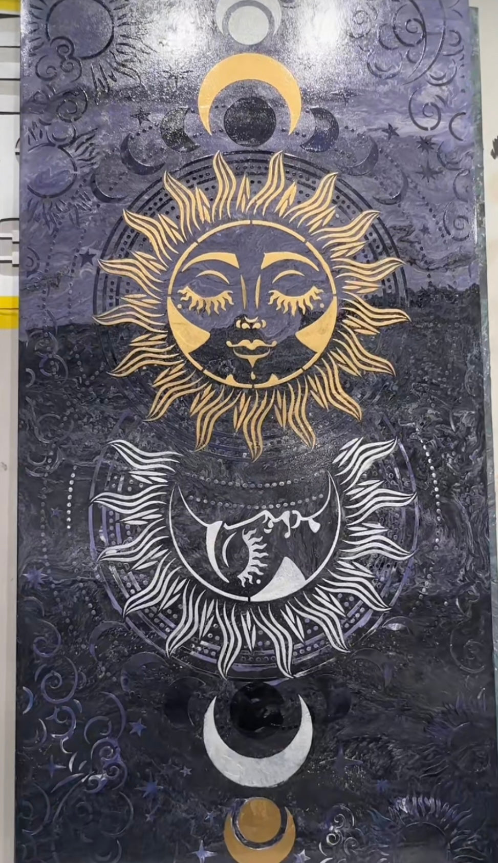 Create a magical interior: DFA stencil Moon and Sun for your home 0.3-1 mm (X00060)