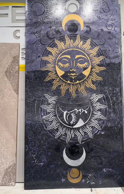 Create a magical interior: DFA stencil Moon and Sun for your home 0.3-1 mm (X00060)