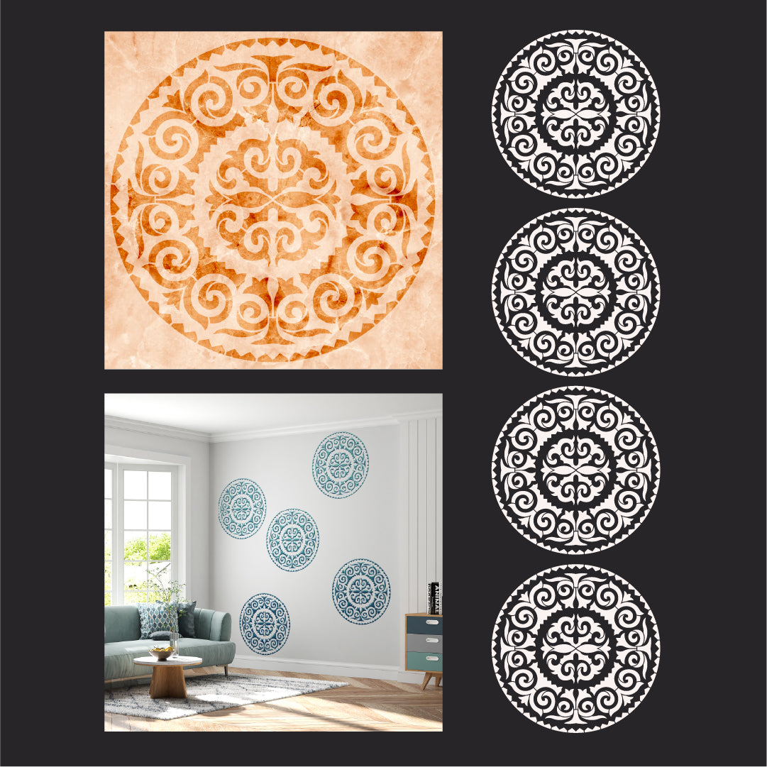 Create a unique interior with a pattern stencil DFA 0.3-1mm (C00124), 0.3mm-Under Painting