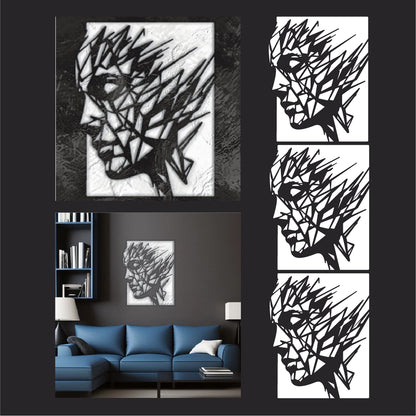 Create modern art decor with the DFA Loft Face Profile 0.3-1 mm stencil (L00059)