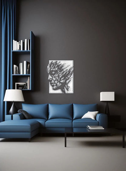 Create modern art decor with the DFA Loft Face Profile 0.3-1 mm stencil (L00059)