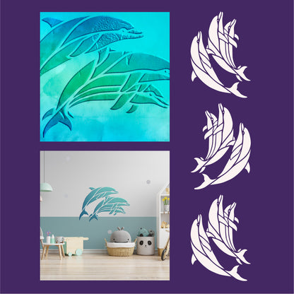 Create a vibrant nautical design with the DFA Dolphins Stencil 0.3-1mm (J00059)
