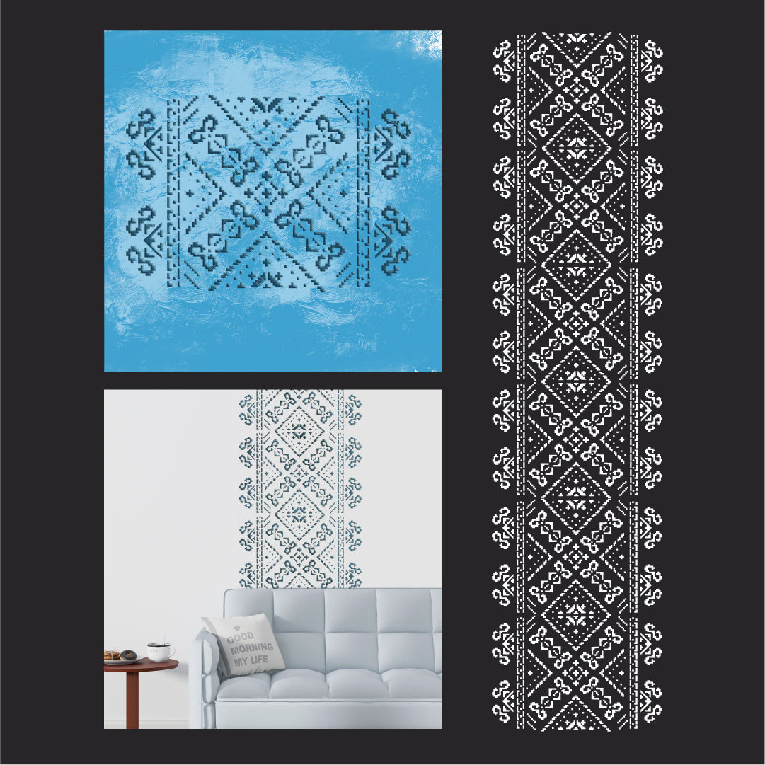 Stylish Ukrainian ornament easily with DFA Vyshyvanka stencil 0.3-1 mm (Z00087)