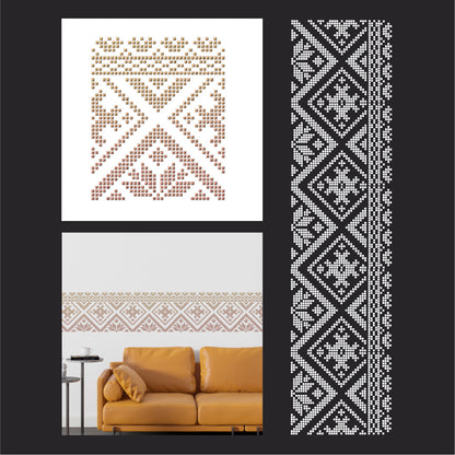 Traditional Ukrainian ornament: Vyshyvanka DFA stencil for exclusive decor 0.3-1 mm (Z00084)