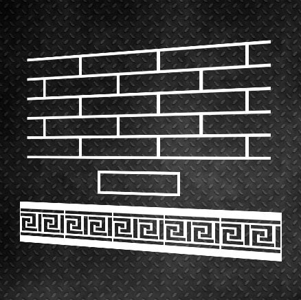 Stencil DFA Facade Bricks 4mm reusable for decorative plaster 39*78 6x25 + as a gift curb and separate brick 25x6.5 (F00003)