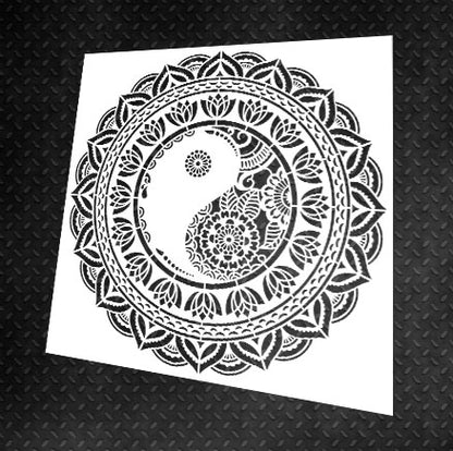 Stencil DFA for decoration Round pattern 73 Yin Yang for plaster and paint 0.3-1mm (C00073)