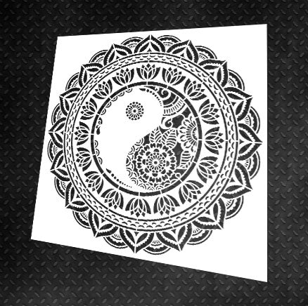 Stencil DFA for decoration Round pattern 73 Yin Yang for plaster and paint 0.3-1mm (C00073)