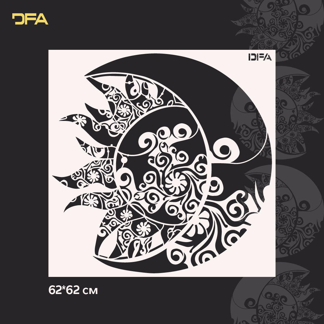 Stencil DFA reusable Round pattern for plaster and paint 0.3-1 mm (С00107), 1mm - Under plaster