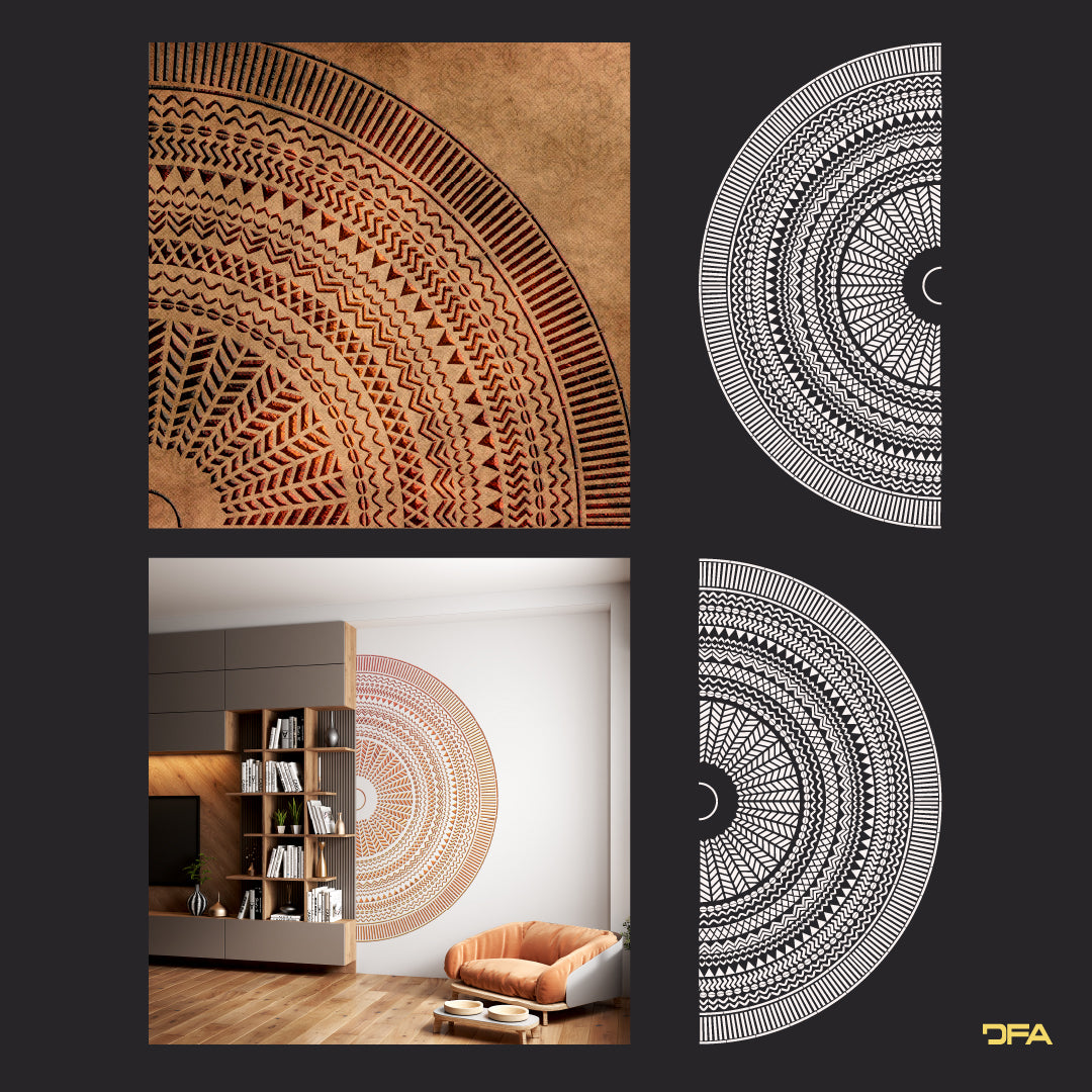 Stencil DFA reusable Round pattern for plaster and paint 0.3-1 mm (С00111)