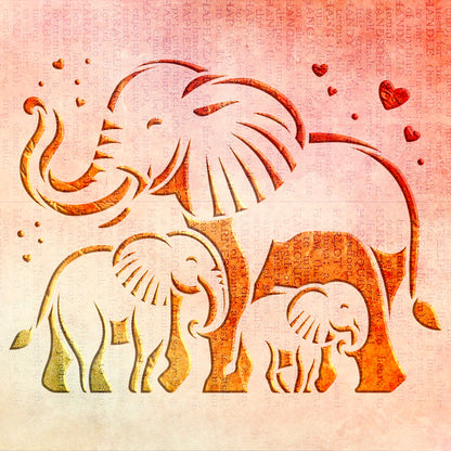 Stencil DFA Children's Elephants - magical decor for a cozy interior 0.3-1 mm (E00068)