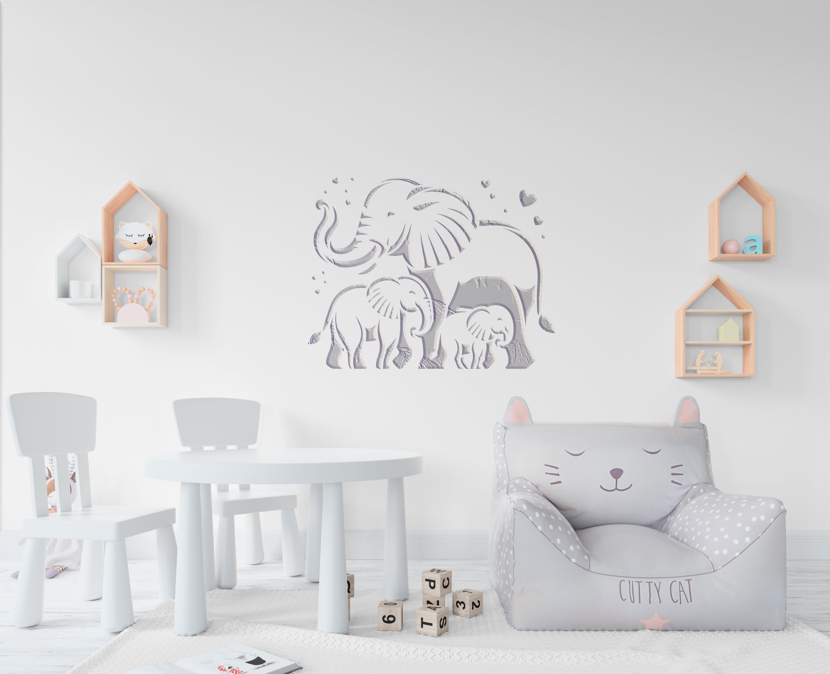 Stencil DFA Children's Elephants - magical decor for a cozy interior 0.3-1 mm (E00068)