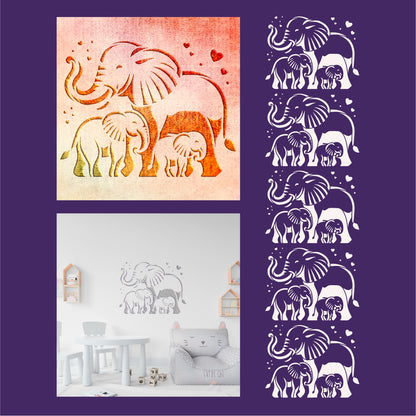 Stencil DFA Children's Elephants - magical decor for a cozy interior 0.3-1 mm (E00068)