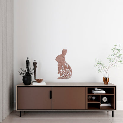 DFA Stencil Rabbit with floral ornament – charm and nature in your interior 0.3-1 mm (P00174)