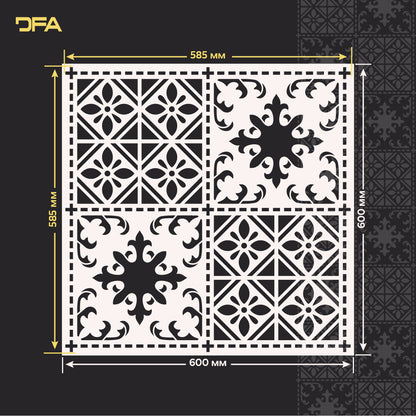 DFA stencil: Elegant square pattern for modern design 0.3-1 mm (K00122)