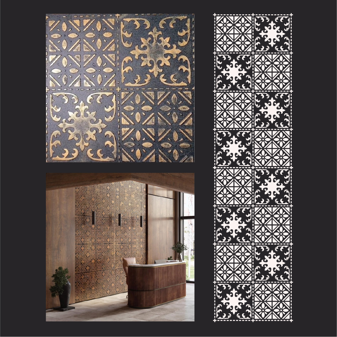 DFA stencil: Elegant square pattern for modern design 0.3-1 mm (K00122)