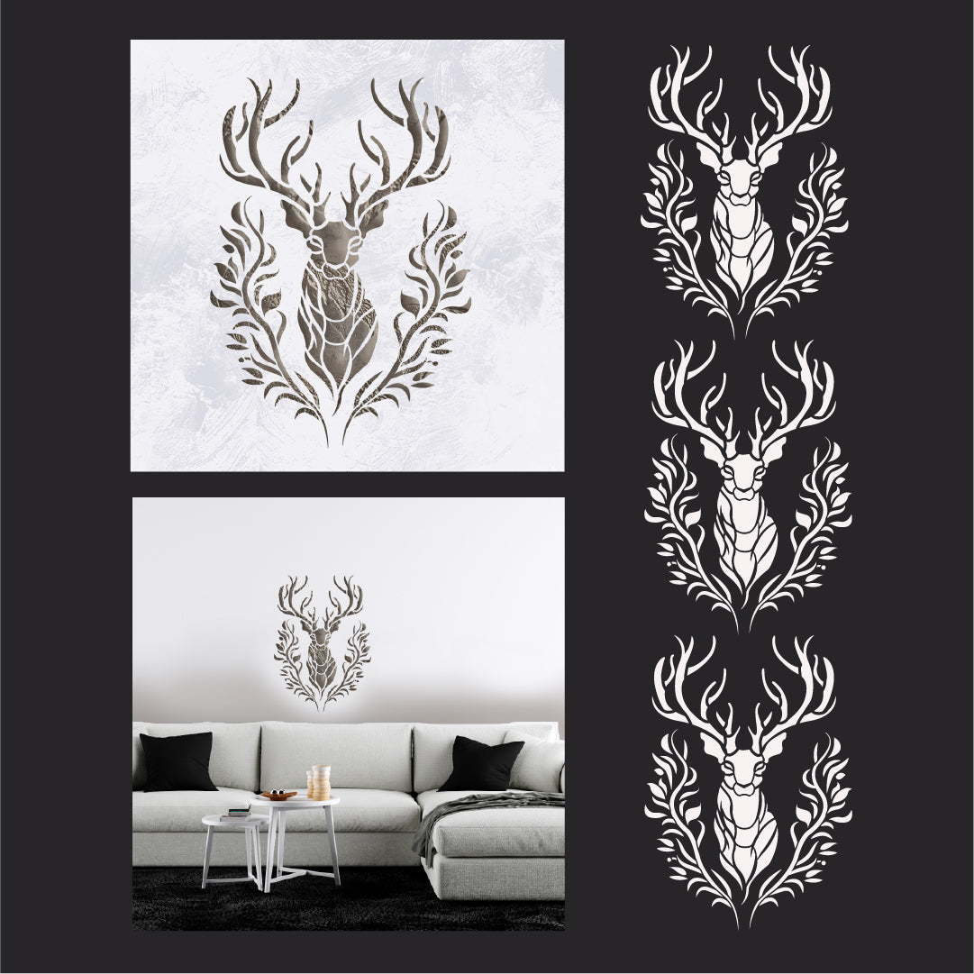 DFA Deer Stencil – trendy wall decor in a natural style 0.3-1 mm (J00072)