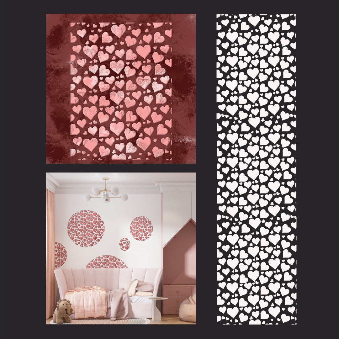 DFA Hearts Stencil – Bright and Cute Drawings for Children's Rooms 0.3-1 mm (E00089)