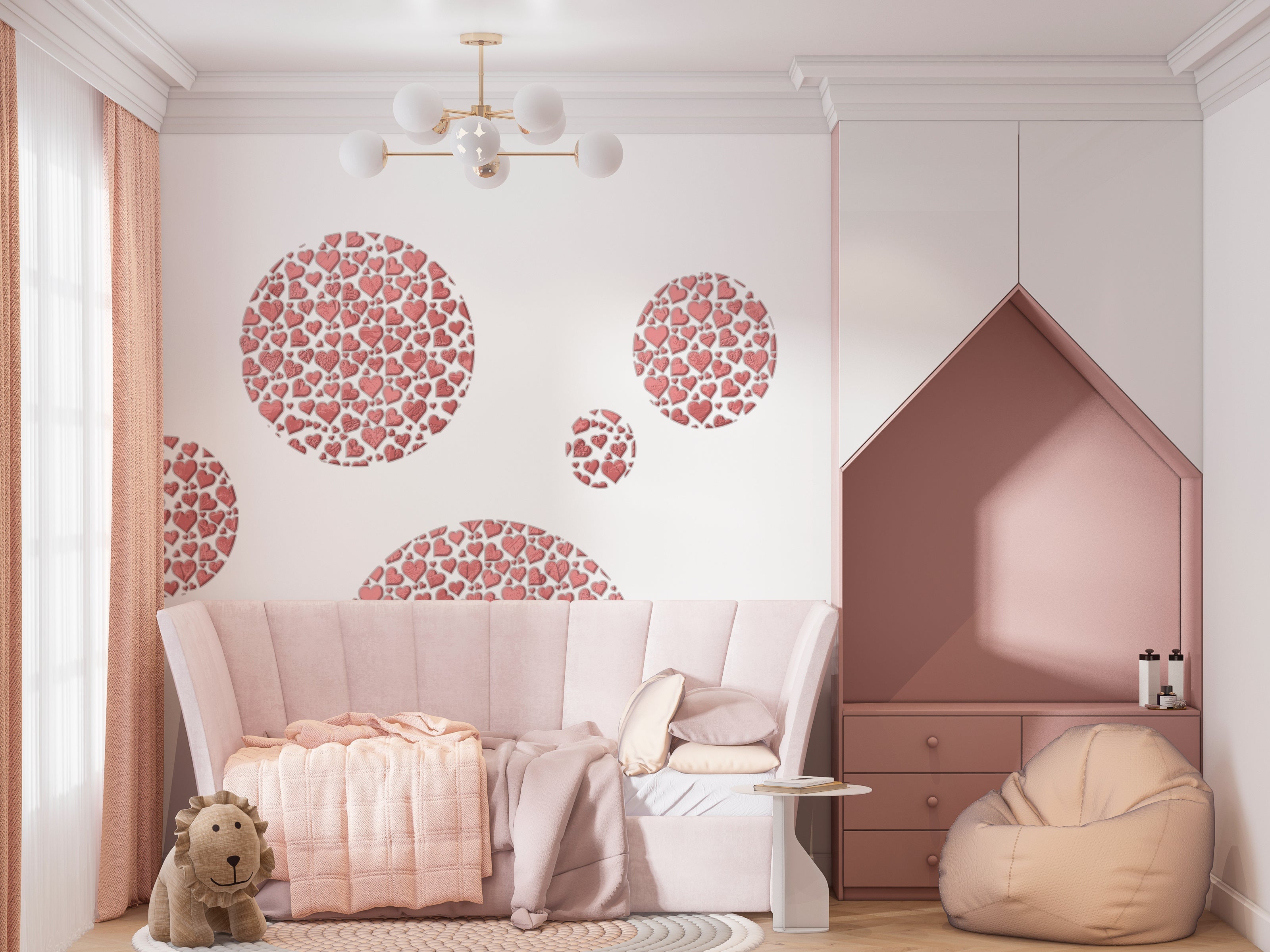 DFA Hearts Stencil – Bright and Cute Drawings for Children's Rooms 0.3-1 mm (E00089)