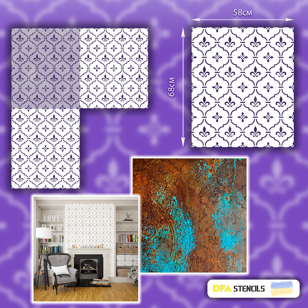 DFA Oriental pattern - decorative stencil for interior with character 0.3-1 mm (V00002)