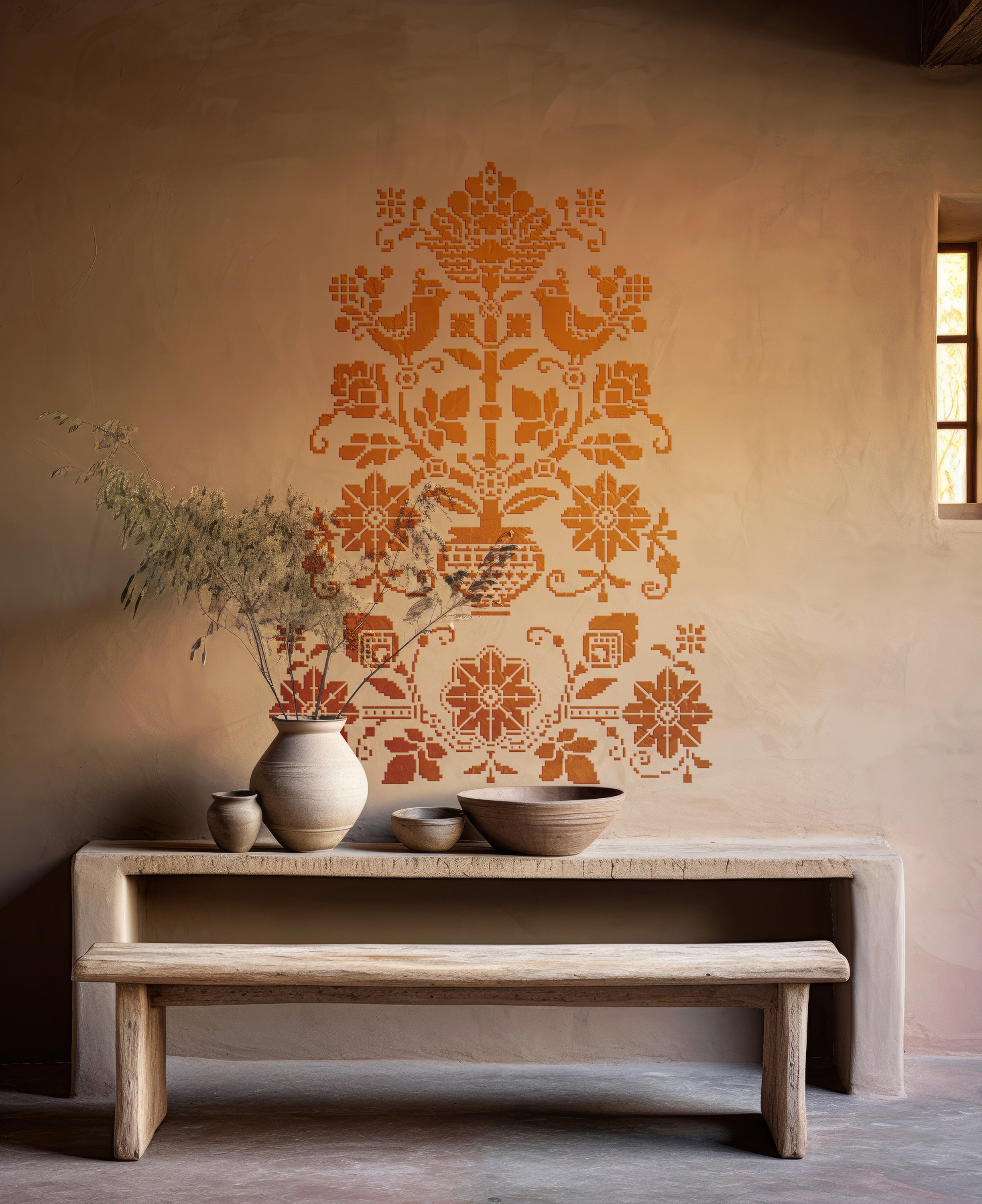 Stencil DFA Embroidery Tree of life: Ukrainian style for your home 0.3-1 mm (Z00072)