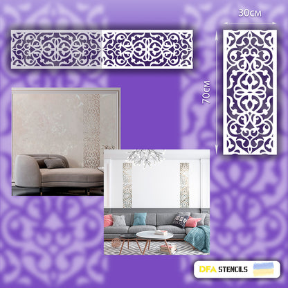 Stencil DFA Border, stencil for putty and paint 0.3-1mm (B00050)