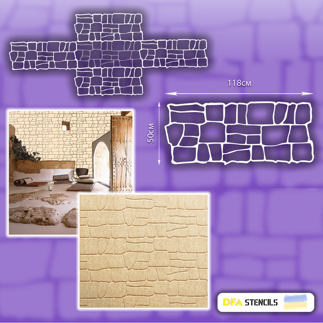 Stencil DFA Facade Wild stone for plaster and paint 0.3-1mm (F00015)