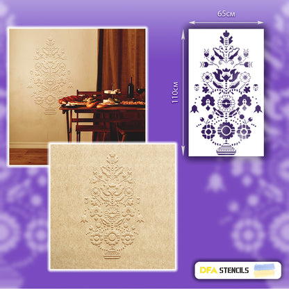 Ethno Stencil DFA Embroidery for plaster and paint 0.3-1mm (Z00036)