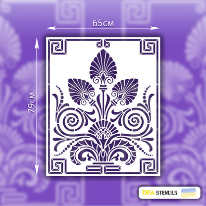 Stencil DFA Greek panel, stencil for putty and paint 0.3-1mm (K00072)