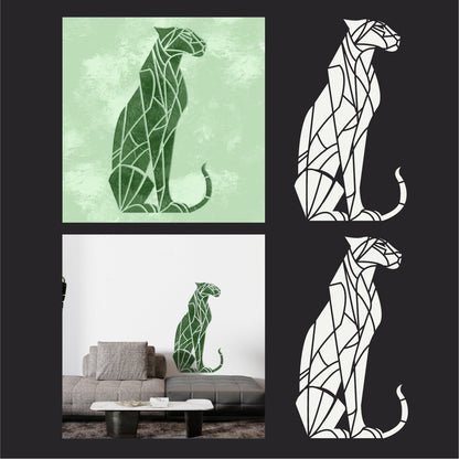 Stencil Big Cat DFA – wild energy in a modern geometric design 0.3-1 mm (J00075)