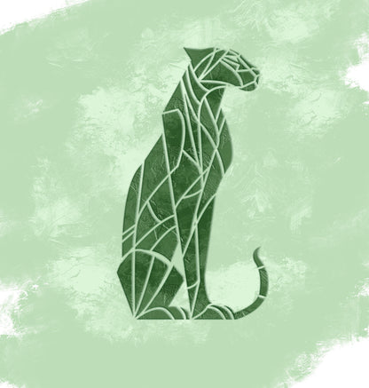 Stencil Big Cat DFA – wild energy in a modern geometric design 0.3-1 mm (J00075)