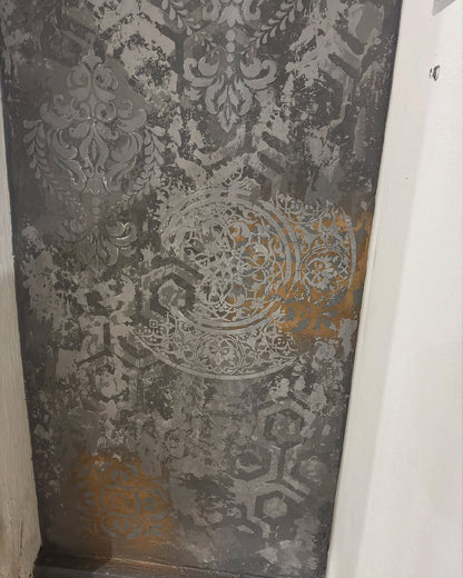 DFA stencils for decoration (Damask 3 + Round 14 + Geometry 25) for plaster and paint 0.3-1 mm (N00094)