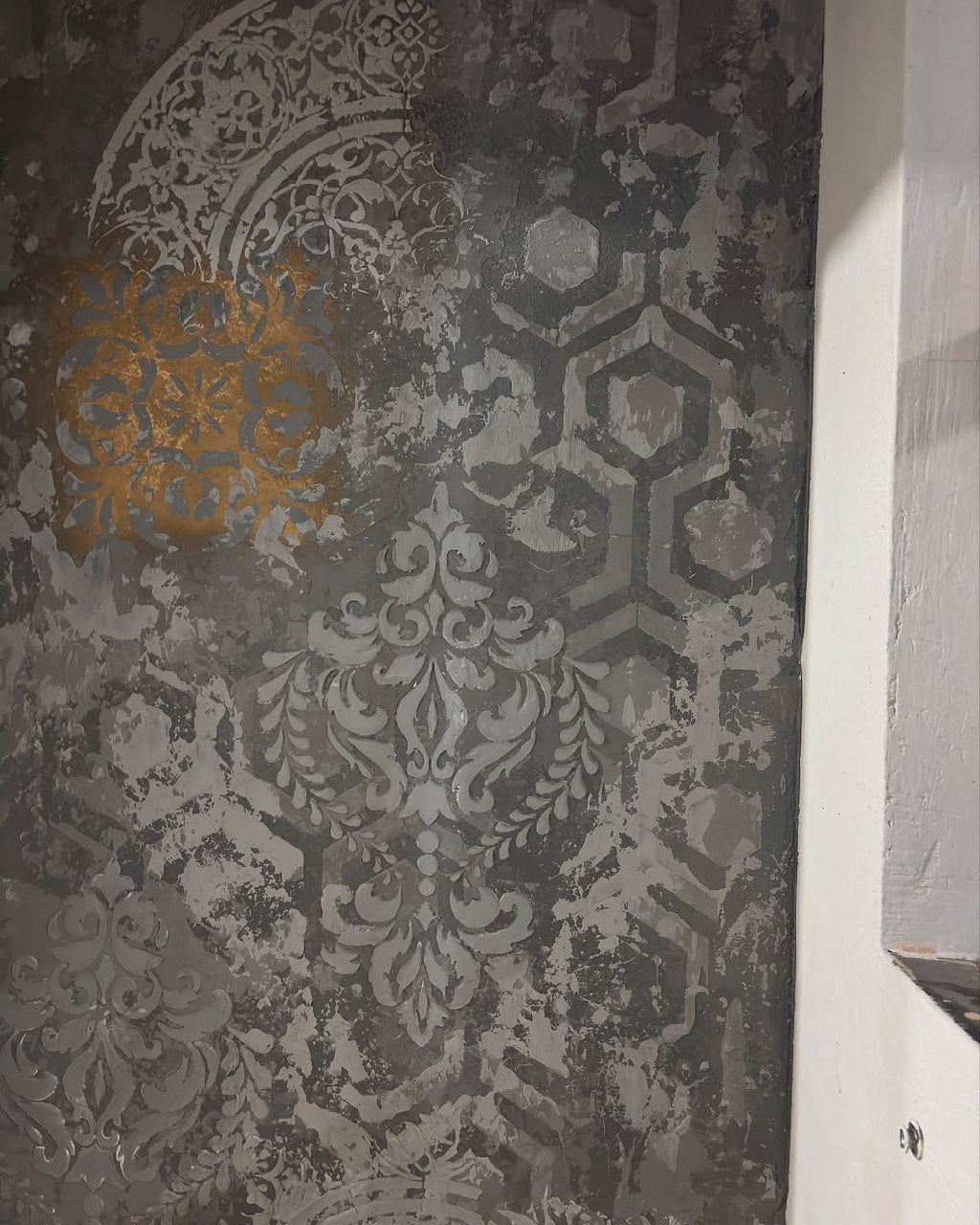 DFA stencils for decoration (Damask 3 + Round 14 + Geometry 25) for plaster and paint 0.3-1 mm (N00094)